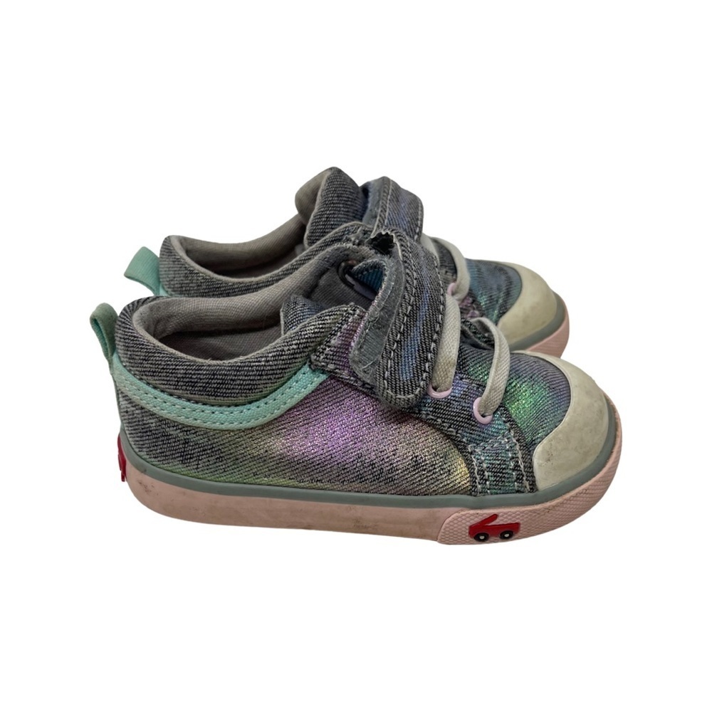 See Kai Run Kristin Sneaker Rainbow Shimmer toddler shoes sz 6